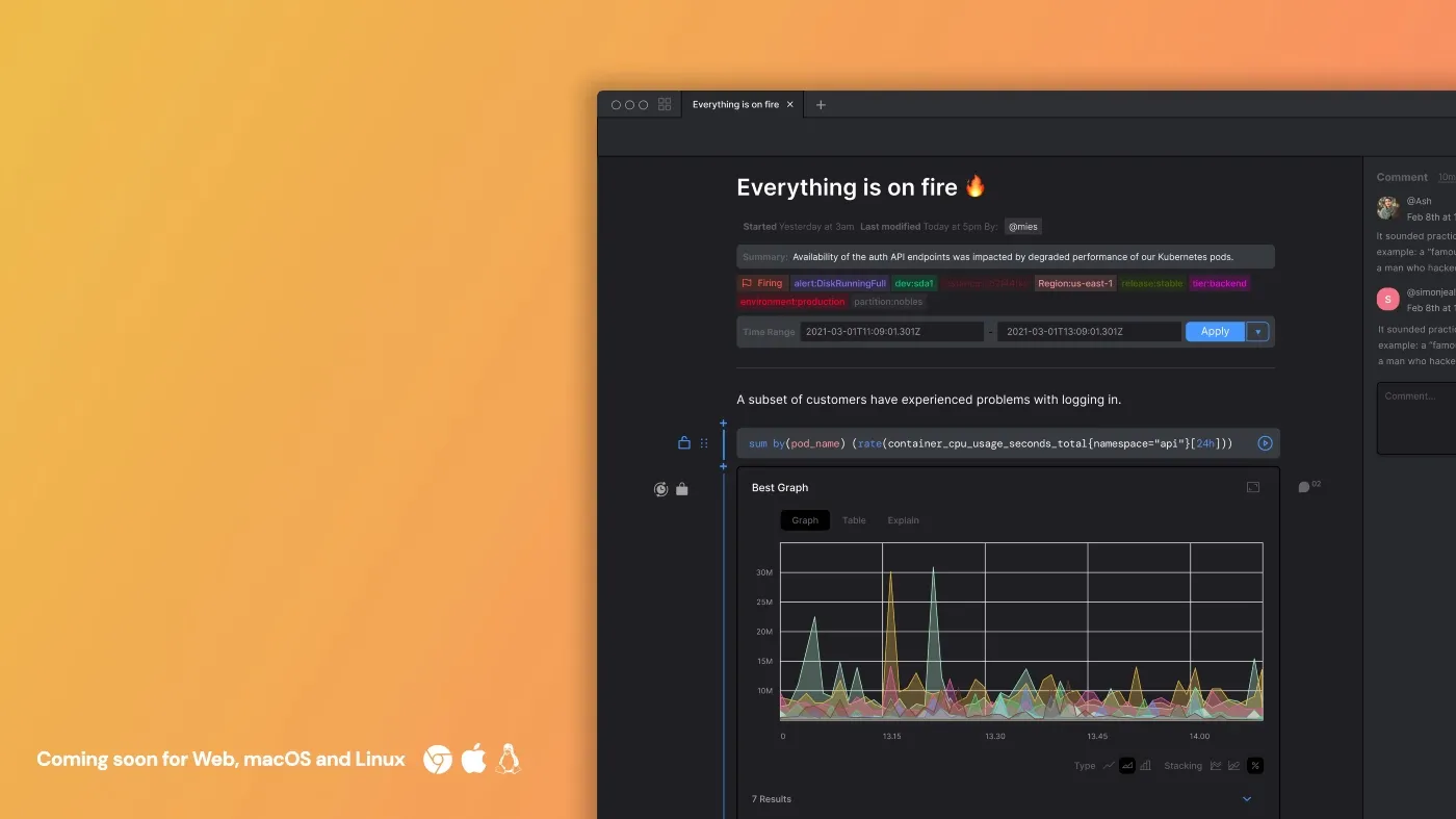 Fiberplane Notebook with graph