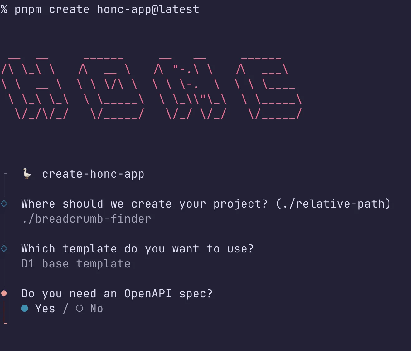 Creating OpenAPI spec in create-honc-app