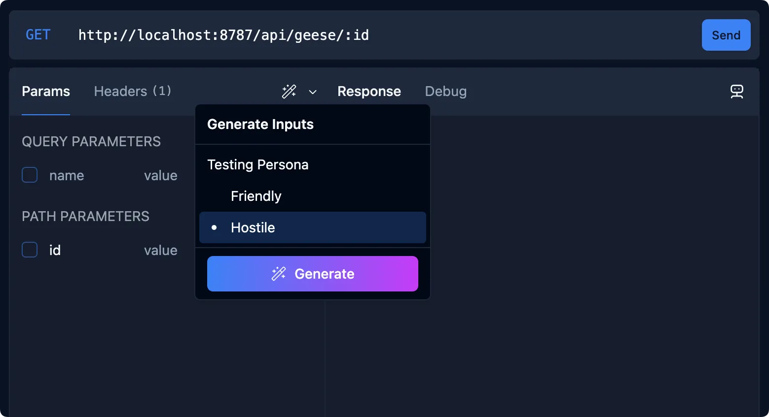 Request Generation Dropdown